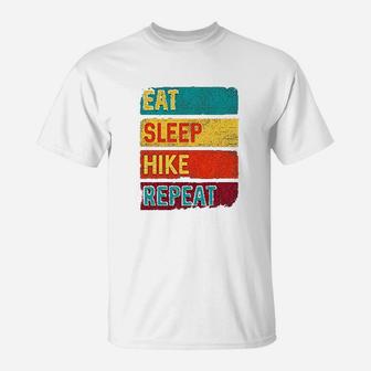 Hiking Camping Eat Sleep Hike Repeat T-Shirt | Crazezy AU