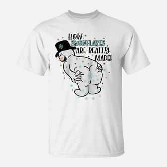 How Snowflakes Are Really Made Snowman Ugly Christmas Raglan Baseball Tee T-Shirt | Crazezy