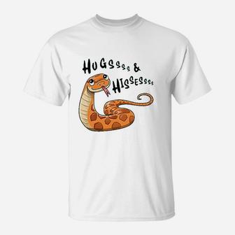 Hugs And Hisses Cute Snake For Valentines Day T-Shirt | Crazezy DE