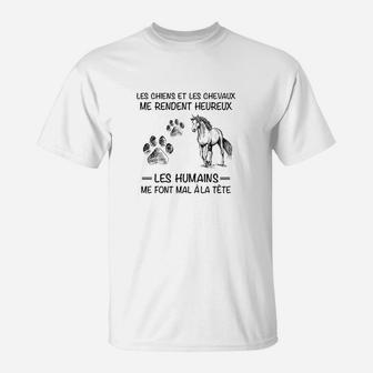 Hunde und Pferde Machen Mich Glücklich T-Shirt, Tierfreunde Design - Seseable