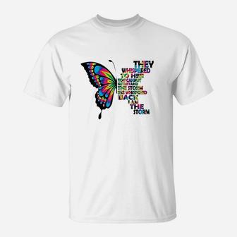 I Am The Storm Strong Woman Rainbow Butterfly T-Shirt | Crazezy