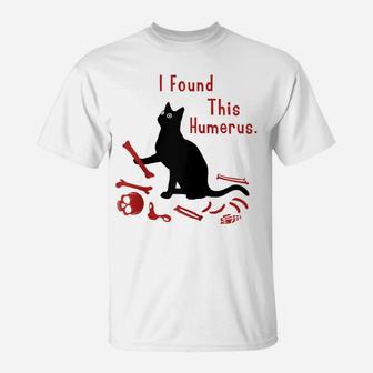 I Found This Humerus Cats Humorous Cat Lovers Shirts Raglan Baseball Tee T-Shirt | Crazezy