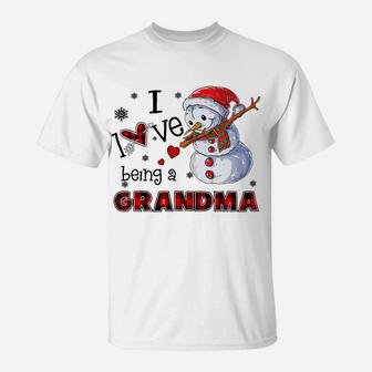 I Love Being A Grandma | Dabbing Snowman Christmas Grandma Sweatshirt T-Shirt | Crazezy CA