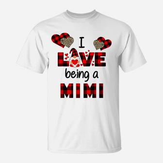 I Love Being A Mimi Grandma Gnome Valentines Day T-Shirt | Crazezy