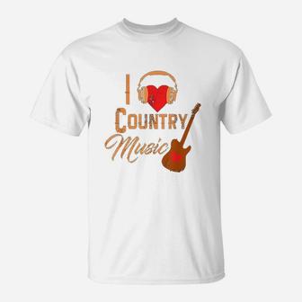 I Love Country Music Heart Design Country Western T-Shirt - Thegiftio UK