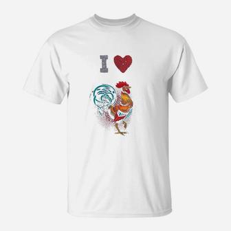 I Love Heart Chickens T-Shirt | Crazezy DE