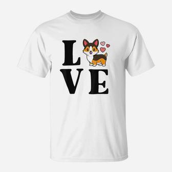 I Love My Corgi Tricolor Corgi Women Gift Dog Mama T-Shirt | Crazezy DE
