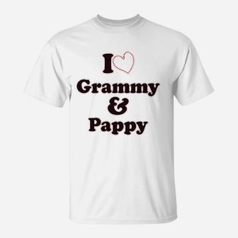 I Love My Grammy And Pappy Grandparents T-Shirt | Crazezy AU