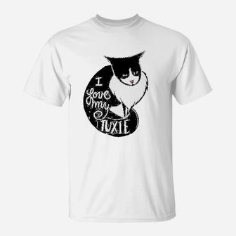 I Love My Tuxie Fun Tuxedo Cat T-Shirt | Crazezy