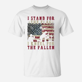 I Stand For The Flag Kneel For The Fallen Memorial Day Shirt T-Shirt | Crazezy