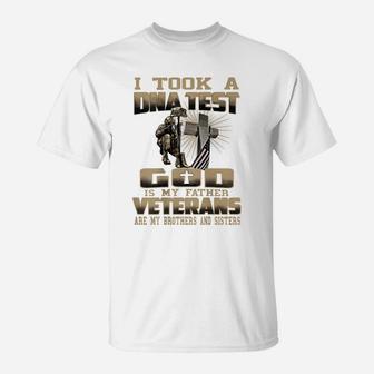 I Took A Dna Test God Is My Father Veteran T-Shirt | Crazezy CA