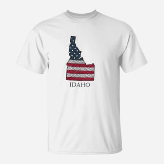Idaho United States Flag Patriotic Map Id T-Shirt | Crazezy CA
