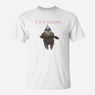 Im A Unicorn Funny Sloth Ice Cream Cone Cute T-Shirt - Thegiftio UK