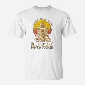 Im Mostly Peace Love And Light And A Little Yoga T-Shirt | Crazezy CA