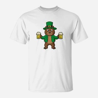 Irish Bear Beers St Patricks Day Drinking Funny T-Shirt - Thegiftio UK