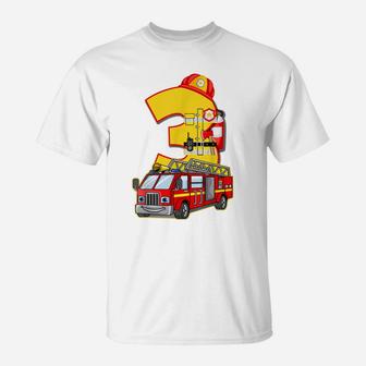 It's My 3Rd Birthday Boy Fire Truck 3 Toddler Firefighter T-Shirt | Crazezy