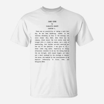 Jane Eyre Charlotte Bronte Vintage Text Book Reader Gift T-Shirt | Crazezy