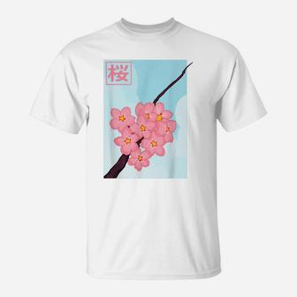 Japanese Spring Flower Pink Cherry Blossom Sakura Feast T-Shirt | Crazezy