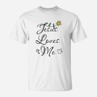 Jesus Loves Me Christian Boy N Girl Clothes T-Shirt | Crazezy