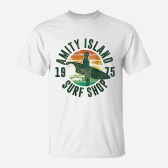 Juniors Retro Amity Island Surf T-Shirt | Crazezy DE