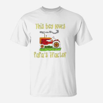 Just A Boy Who Loves Papas Tractor T-Shirt | Crazezy