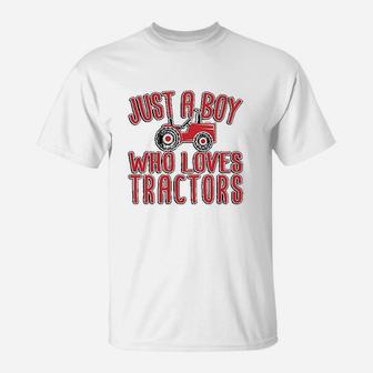 Just A Boy Who Loves Tractors T-Shirt | Crazezy UK