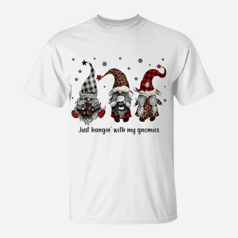 Just Hangin With My Gnomies Santa Gnome Christmas T-Shirt | Crazezy