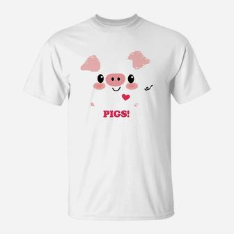 Kawaii I Love Pigs T-Shirt | Crazezy