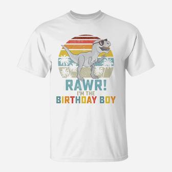 Kids Birthday Boy Dino T Rex Dinosaur Boys Matching Family T-Shirt | Crazezy CA