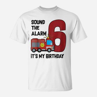 Kids Fire Truck Birthday Boy Shirt 6 Years Old T-Shirt | Crazezy AU