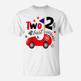 Kids Two Fast 2 Curious Funny 2Nd Birthday Second 2 Years Bday T-Shirt | Crazezy DE
