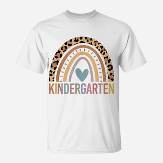 Kindergarten Rainbow Girls Boys Teacher Team Kinder Squad T-Shirt | Crazezy