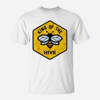 King Of Hive Honey Bees Flower Pollinator Insect Bees T-Shirt | Crazezy