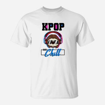 Kpop And Chill Sloth Korean Pop Music Gift Kpop T-Shirt - Thegiftio UK