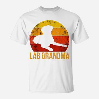 Lab Grandma Vintage Retro Labrador Matching Grandparents T-Shirt | Crazezy UK