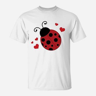 Lady Bug And Hearts T-Shirt - Thegiftio UK