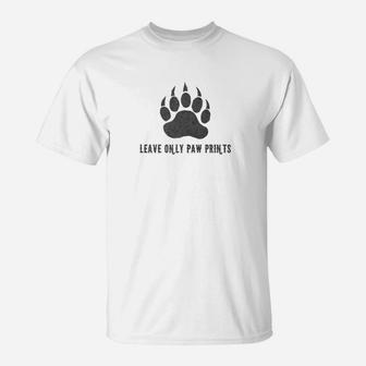Leave Only Paw Prints Bear Paw Outdoor Graphic T-Shirt - Thegiftio UK