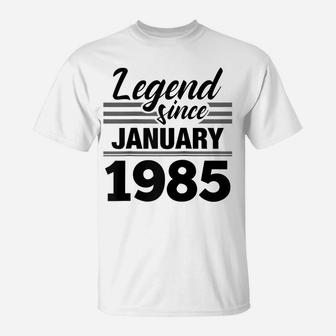 Legend Since January 1985 - 35Th Birthday 35 Year Old Gift Raglan Baseball Tee T-Shirt | Crazezy UK