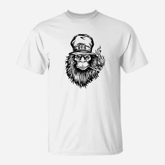 Leprechaun Bigfoot Sasquatch St Patricks Day T-Shirt - Thegiftio UK