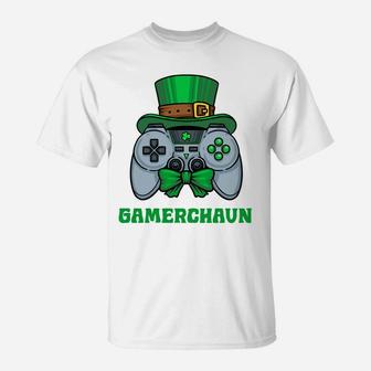 Leprechaun Gamer St Patricks Day Shirt Boys Controller Lucky T-Shirt | Crazezy