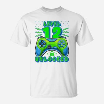 Level 12 Unlocked Video Game 12Th Birthday Gamer Boys T-Shirt | Crazezy AU