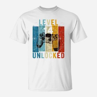 Level 14 Unlocked Video Gamer 14 Year Old 14Th Birthday Gift T-Shirt | Crazezy DE
