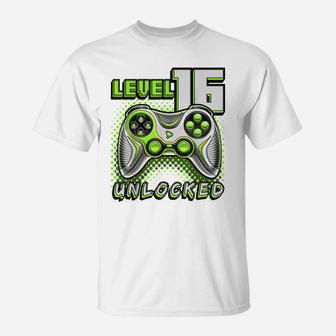 Level 16 Unlocked Video Game 16Th Birthday Gamer Boys T-Shirt | Crazezy