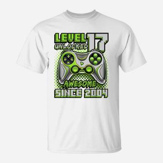 Level 17 Unlocked Awesome 2004 Video Game 17Th Birthday Boys T-Shirt | Crazezy
