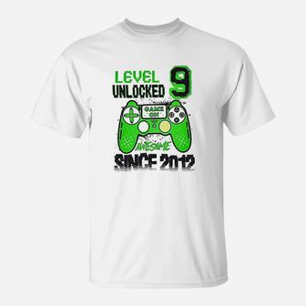 Level 9 Unlocked Awesome Since 2012 Video Game T-Shirt | Crazezy UK