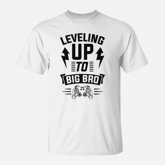 Leveling Up To Big Brother Cool Gamer Christmas Gift T-Shirt | Crazezy CA