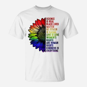 Lgbt Pride Flower Science Is Real Black Lives Matter T-Shirt | Crazezy DE