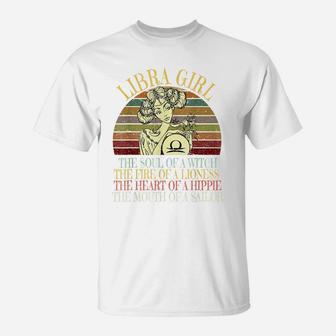 Libra Girl Zodiac T Shirt September & October Birthday Women T-Shirt | Crazezy DE