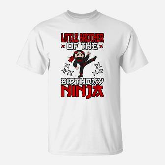 Little Brother Of The Birthday Ninja Shinobi Themed B-Day T-Shirt | Crazezy
