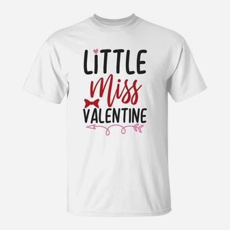 Little Miss Valentine Happy Valentines Day T-Shirt - Seseable
